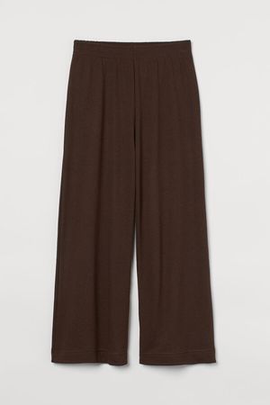 Straight Jersey Pants - Brown
