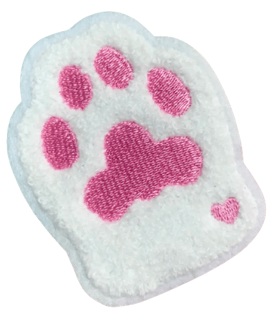 white cat paw patch
