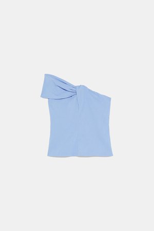 KNOTTED ASYMMETRICAL TOP - BEST SELLERS-WOMAN | ZARA United States blue