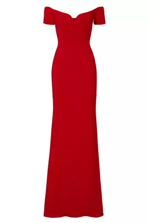 Red Sweetheart Off Shoulder Gown by Badgley Mischka for $61 - $116 | Rent the Runway