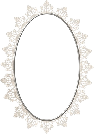 White Lace Oval Frame PNG: KlosetKouture