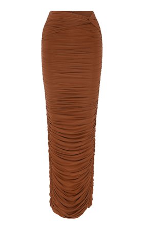 Hartley Twist Front Ruched Mesh Maxi Skirt By Alex Perry | Moda Operandi