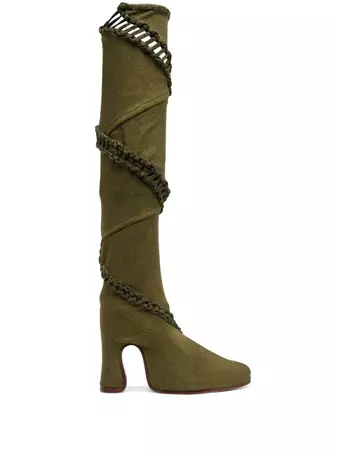 Isa Boulder 150mm Knitted knee-high Boots - Farfetch