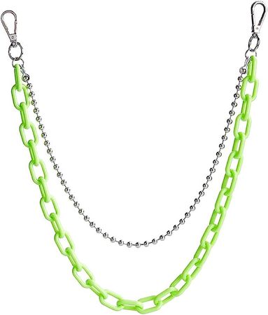 Amazon.com: tenghong2021 Neon Resin Chunky Hip Hop Jeans Chain Body Chain Punk Goth for Women Men Acrylic Link Chain for Women Thick Keychains Belt Waist Chains Body Accessory for Girls-Double Layer Green : Clothing, Shoes & Jewelry
