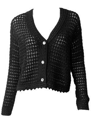 black crochet cardigan