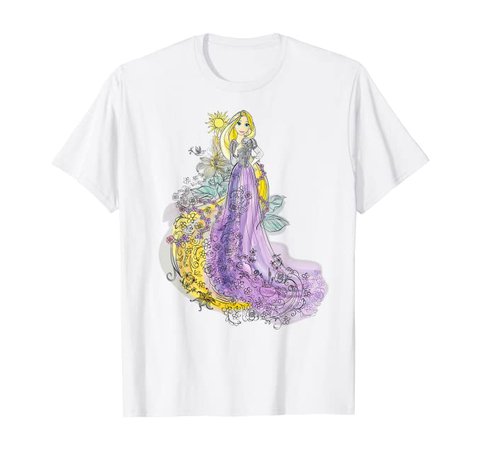 Amazon.com: Disney Rapunzel Watercolor T-Shirt: Clothing
