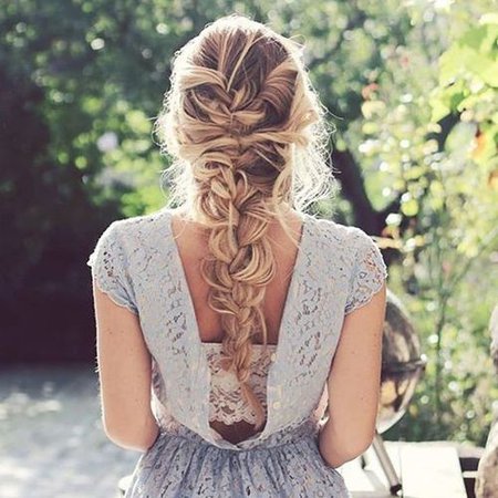 Long Dirty Blonde Messy French Braid
