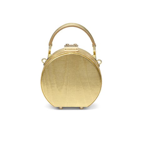 Giles x Aspinal Gold Micro Hat Box Bag | Aspinal of London