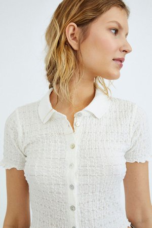 UO Downtown Button-Up Polo Top | Urban Outfitters