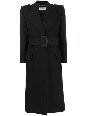 Saint Laurent oversized belted coat