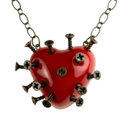 heart with nails necklace