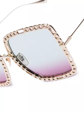 Gucci Eyewear heart-pendant square-frame Sunglasses - Farfetch