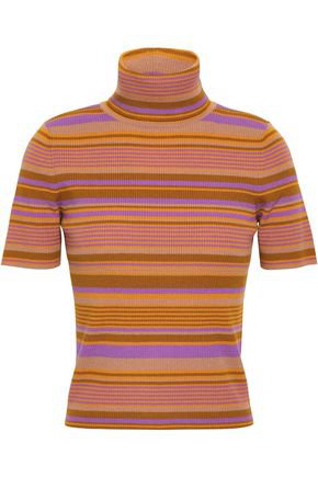 Striped ribbed merino wool-blend turtleneck top | A.L.C. | Sale up to 70% off | THE OUTNET