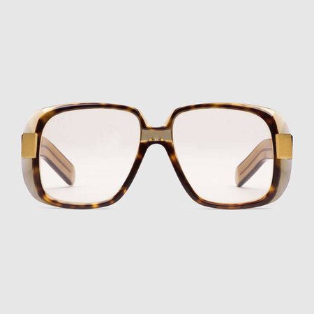 Oversize round-frame acetate glasses - Gucci Women's Sunglasses 506217J00702300