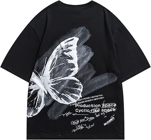 Aelfric Eden Mens Hipster Print Oversized Shirts Summer Loose Casual Tee T-Shirts Short Sleeve Hip-Hop Tops | Amazon.com