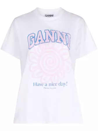 GANNI Relaxed Flower organic-cotton T-shirt - Farfetch
