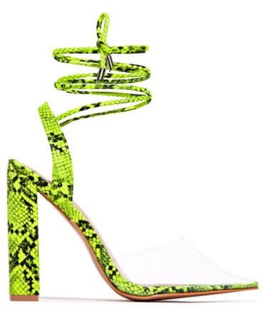 MissLola Green Snake Heels
