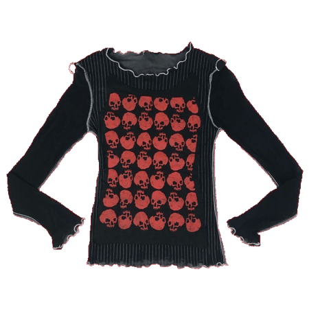 cias pngs // skull punk shirt red and black