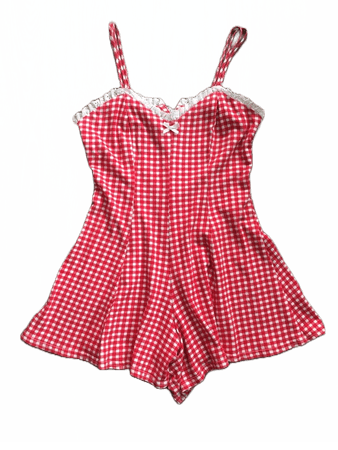 red gingham playsuit