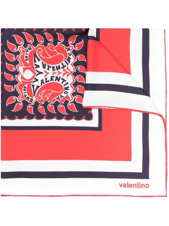 Valentino Archive Manifesto Bandana Print Silk Scarf - Farfetch