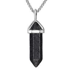 All natural stone necklace black