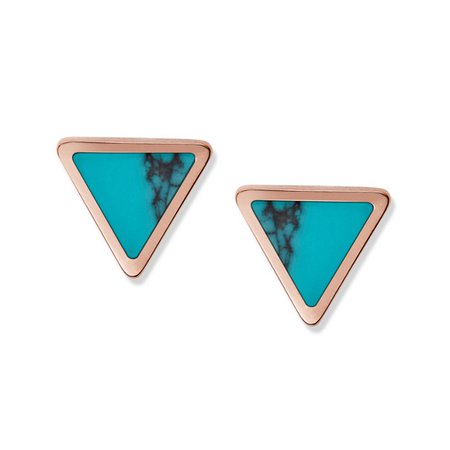 Turquoise Triangle Studs - Fossil