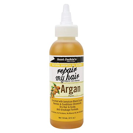 Amazon.com: Aunt Jackie's Natural Growth Oil Blends Repair My Hair - Argan, Revives and Conditions Chronically Dry Hair and Scalp, Anti-Breakage Formula, 4 oz: Beauty