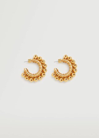 Bead hoop earrings - Women | Mango USA