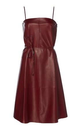 Bow-Detailed Leather Slip Dress by Salvatore Ferragamo | Moda Operandi