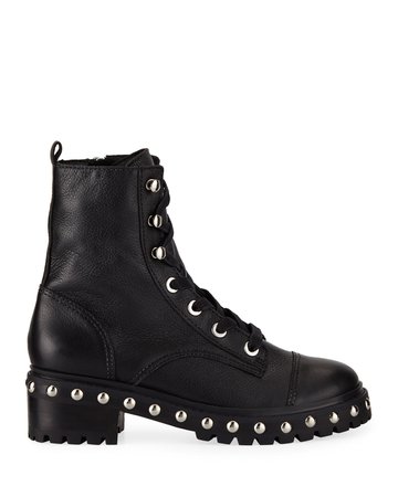 Schutz Andrea Studded Leather Combat Boots