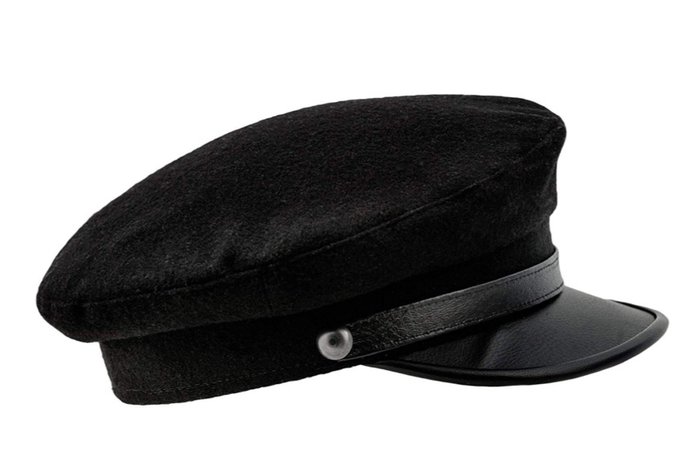 leather wool cap