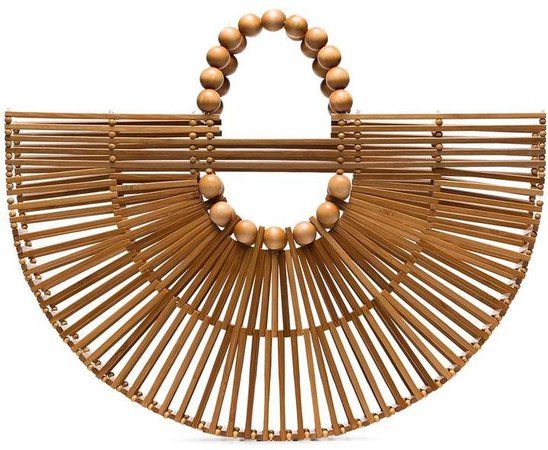 cult gaia X Adriana Degreas wooden fan tote bag | ShopLook