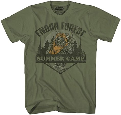 Amazon.com: Star Wars Endor Forest Summer Camp Ewok Tee Battle for Endor Return of Jedi Funny Humor Pun Adult Mens Graphic T-Shirt (Olive, Large): Clothing