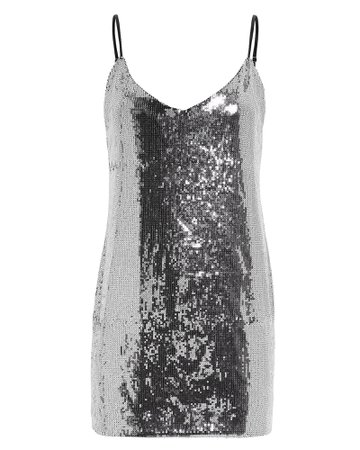Bijou Sequin Silver Slip Dress