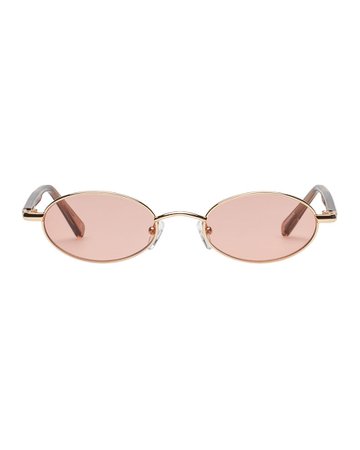 Le Specs Luxe Sorcerer Oval Mirrored Sunglasses