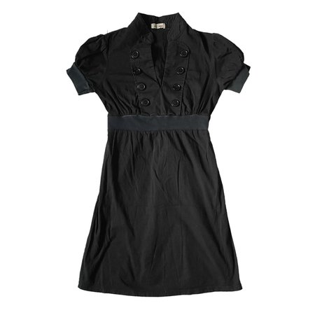 black button mini dress