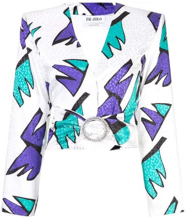 cropped printed blouse