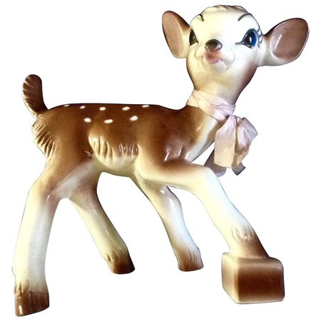 Vintage Bambi Deer 1952 Disney Ceramic Planter Figurine RARE 8.5” : Gumgumfuninthesun | Ruby Lane