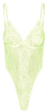 lime green lace bodysuit
