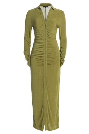 JLUXLABEL SPRING COLLECTION OLIVE ZAHRA BUTTON FRONT MAXI DRESS