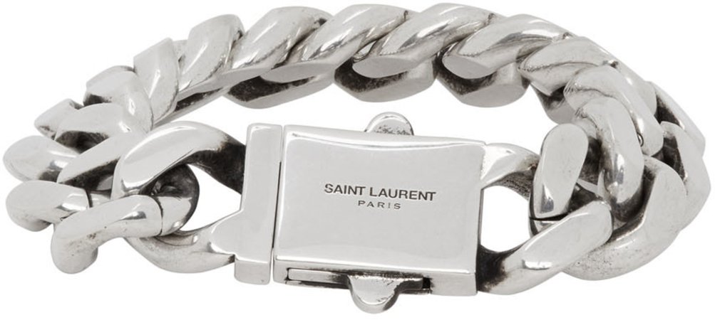 Saint Laurent: Silver Chain Bracelet | SSENSE UK