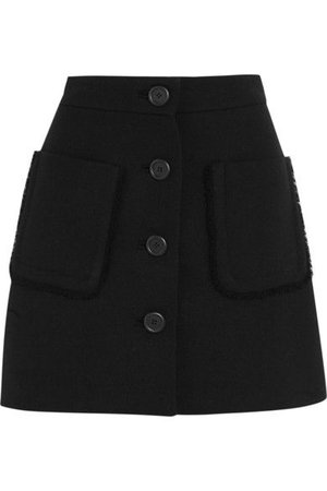 MIU MIU Wool-Crepe Mini Skirt.