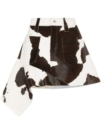 Marques'Almeida Cow Print Asymmetric Skirt - Farfetch