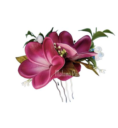 Bianca | Tropical Plumeria Hair Comb Created With Real Touch Flowers