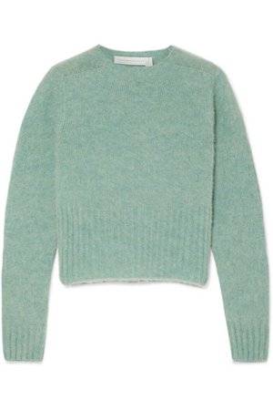 Victoria Beckham | Cropped mélange wool sweater | NET-A-PORTER.COM