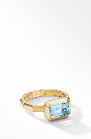 Novella 18K Yellow Gold Ring with Blue Topaz