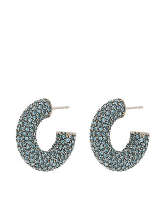 Amina Muaddi Cameron crystal-embellished Hoop Earrings - Farfetch