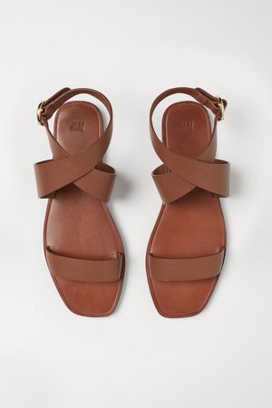 Sandales en cuir - Marron - FEMME | H&M BE