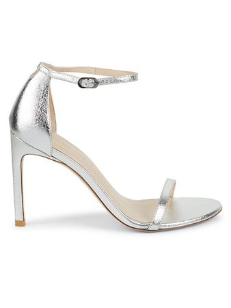 Nudistsong Metallic Leather Ankle-Strap Sandals