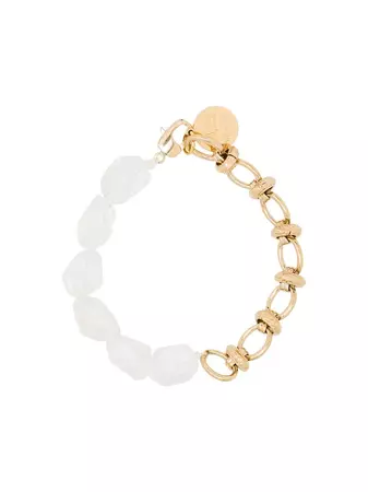 metallic By Alona 18kt yellow gold-plated crystal quartz bracelet